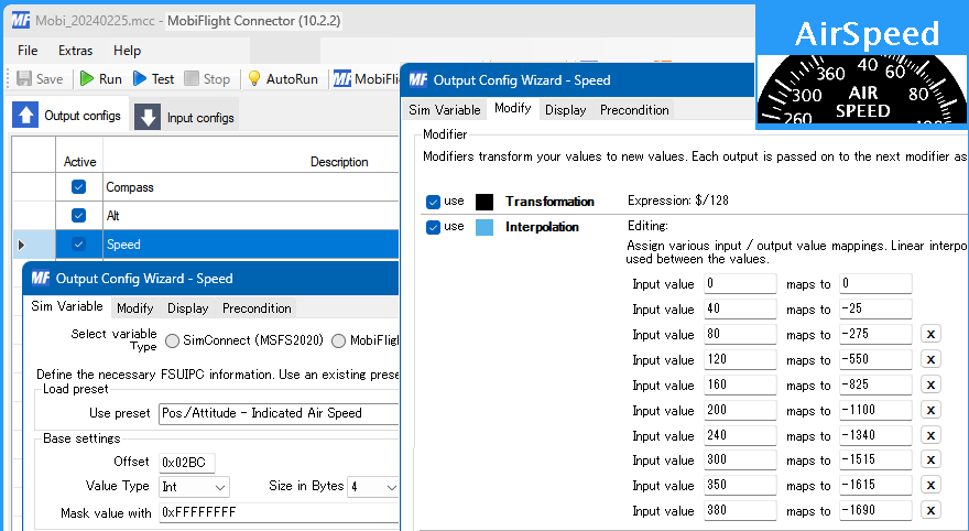 AirSpeed config